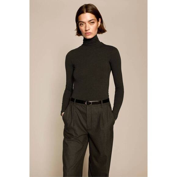 NEW SOLD OUT NYC turtleneck long sleeves top in charcoal - Picture 2 of 6